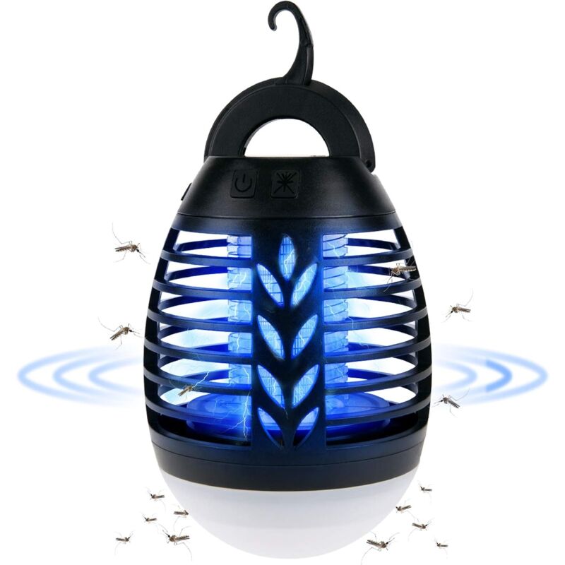 Anti-Mosquito Camping Lamp, 2 in 1 Outdoor Mosquito Lamp with USB Rechargeable Battery, Portable IPX6 Waterproof Camping Accessories with 3