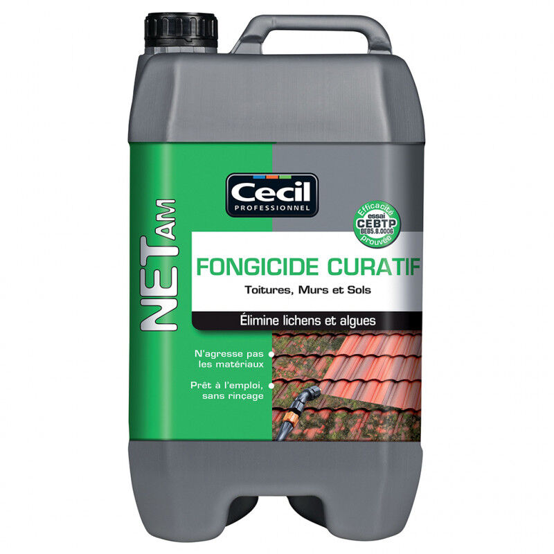 Fongicide curatif professionnel puissant net am 20L : toitures, murs, sols... Cecil