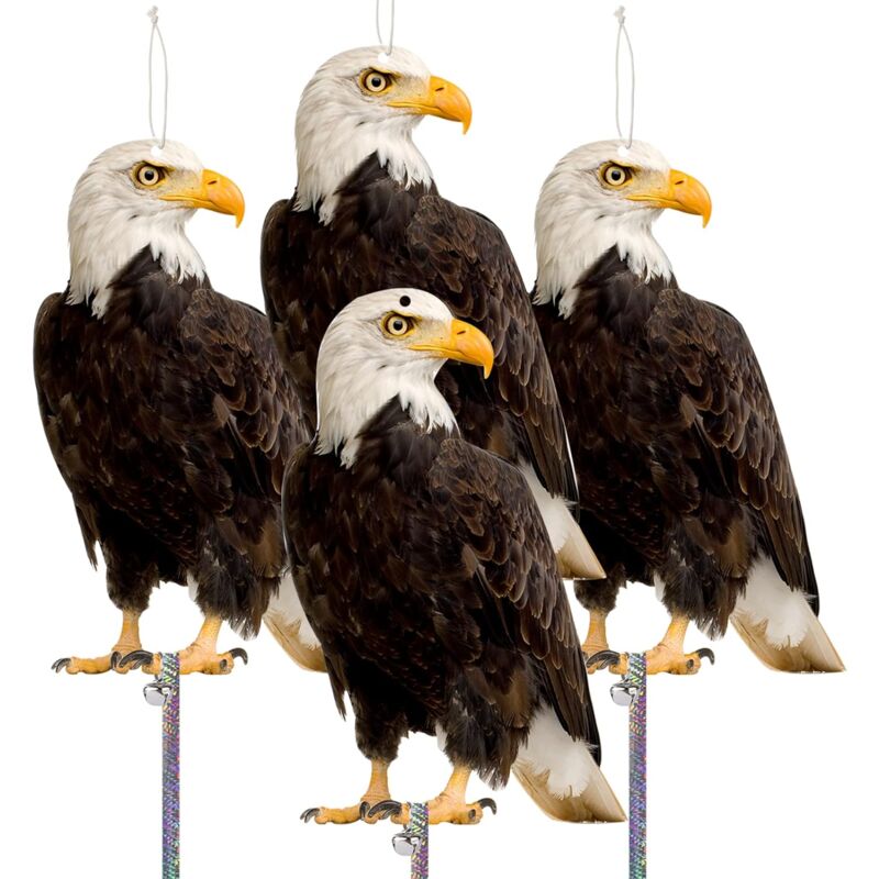 Treetalk - Anti Pigeon pour Balcon, Effaroucheur Oiseaux, Repulsif Pigeon, Effaroucheur Pigeons, Hibou avec Réfléchissant Bande Anti Corbeau Anti