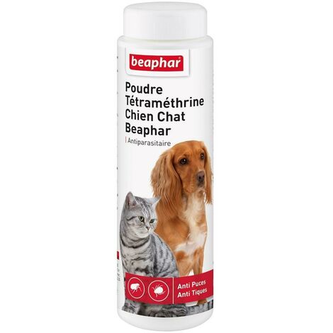 Anti-puces &amp anti-tiques poudre tétraméthrine chien et chat beaphar - 150 g