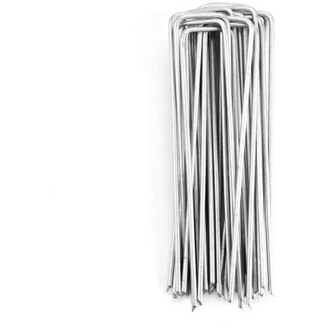 Anti-Rost Erdanker Bodenanker aus Verzinktem Stahl für Unkrautvlies, Zaun, Camping, Länge 20cm, Ø3,5mm
