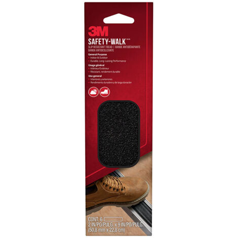 Anti-Rutsch-Streifen, Outdoor, schwarz, 50 mm x 22,8 cm, 6 Stück, universell einsetzbar