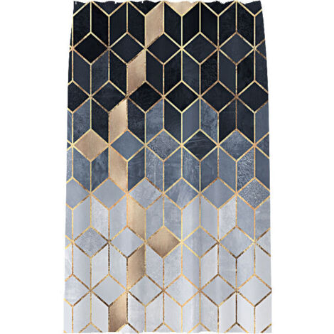Anti-Schimmel-Duschvorhang, 180 x 180 cm, aus Polyestergewebe. Original wasserdichter und maschinenwaschbarer Duschvorhang. Inklusive 12 Duschvorhanghaken.