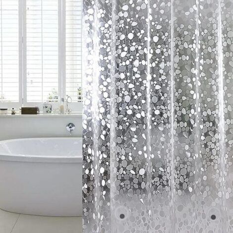Anti-Schimmel-Duschvorhang 180x200 cm, wasserdicht und lichtdurchlässig, für Badewanne und Badezimmer