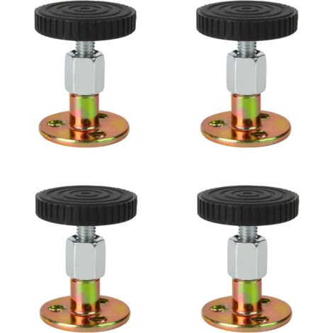 Anti-Shake-Bettrahmen für Bett, Sofa, Stabilisator, Nachttisch-Befestigungselemente, stabilisierend, Schwarz, 4 Stück (46–64 mm)
