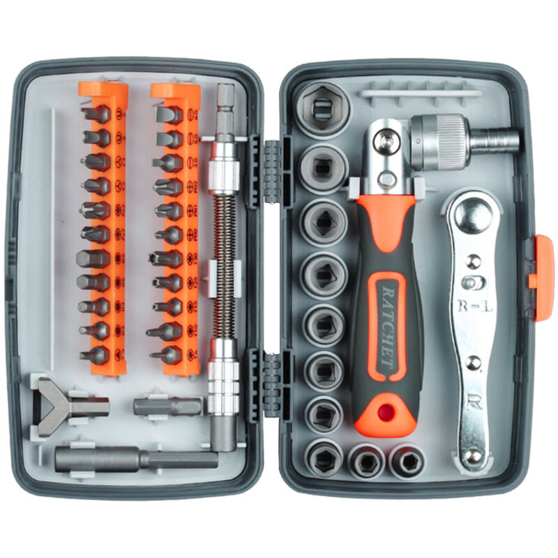 Anti-Slip Ratchet Screwdriver Kit – Multi-Angle for Precision Work – Compatible with Electronics, Motorbike, Construction, Home and Car