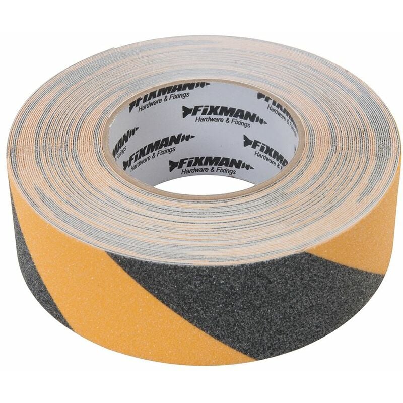 Anti-Slip Tape - 50mm x 18m Black/Yellow - Fixman