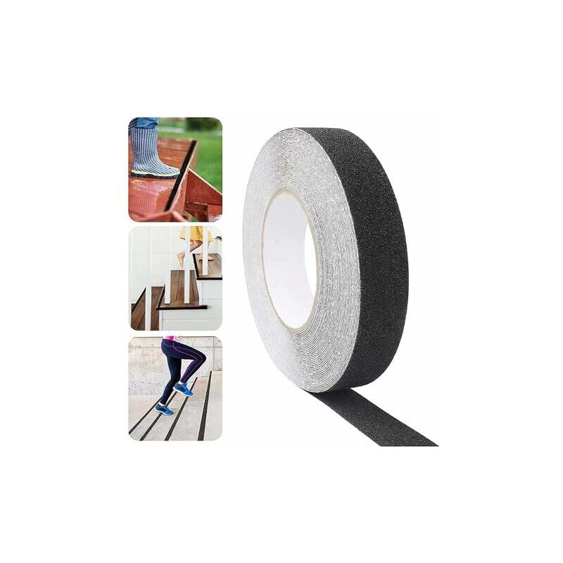 Anti Slip Tape Adhesive,15Mx25MM Anti Slip Tape for Stairs Adopts Self-Adhesive Design,PVC Anti Slip Tape for All Kinds of Stairs and Adhesive Anti