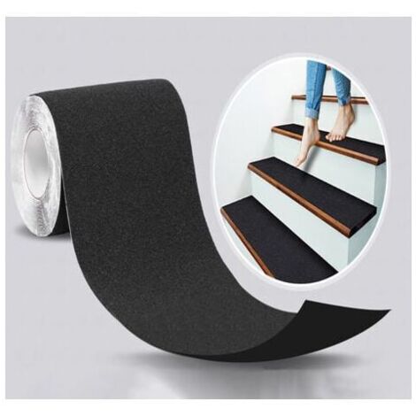 Anti-Slip Tape for Stairs, Friction, Abrasive for Safety, Step Ladder, Indoor, Outdoor, High Traction, 5 cm x 5 m, Black MUMU