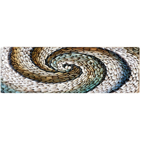 Anti slip Water Absorbant Floor Mat Rotation Cobblestone Rug Living Room Bedroom Decor (XL)