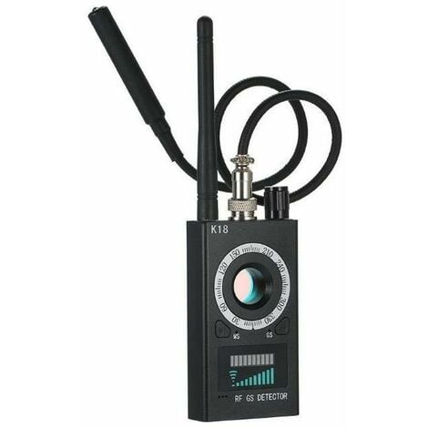 TOVBMUP Anti-Spionage-Kamera-Detektor, K18 Mini Wireless Spy Camera Detector, Hotel-Abhör-Spionage-Kamera-Detektor, CCTV-Kamera-Detektor, Wireless Signal Alarm GSM Finder Radio Scanner (One Piece Black)