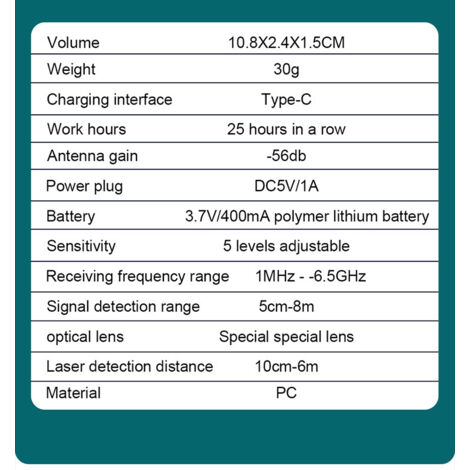 Anti-Spy Wireless RF Detector, Anti Spy Hidden Camera Detector Finder Radar Radio Scanner Wireless Signal Alarm for Phone Office Store Hotel and Home