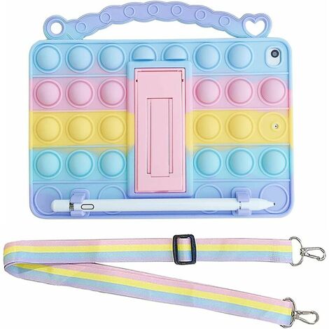 Anti-Stress Bubble Sensory Toys Enfants Étui Antichoc avec Porte-Stylo Dragonne Stand pour iPad Air 1/iPad 5 9.7" 2017