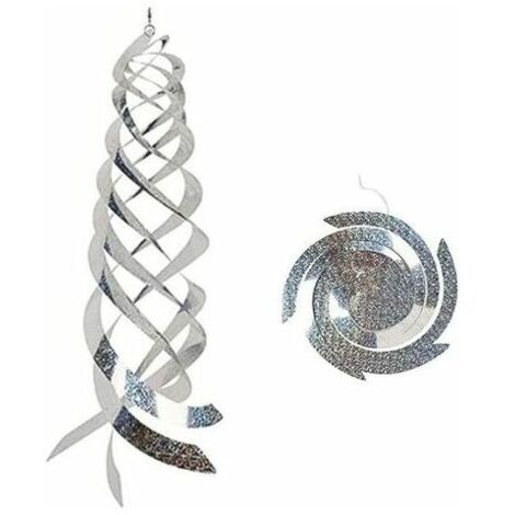 Anti-Tauben-Spiral-Vogelschreck, reflektierend, 5 Stück, zum Aufhängen, Taubenabwehr für Garten, Schutz, Balkon, Hof, Bauernhof