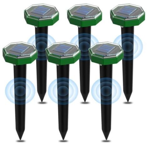Anti Taupe Ultrason Solaire 6 pièces, Répulsif à Taupes Solaire Ultrasonore Étanche IP65, Idéal pour Jardins et Terrasses