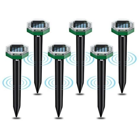 Anti-Taupe Ultrason Solaire 6 pièces, Répulsif à Ultrasons Solaire Étanche IP65, Idéal pour Jardins et Terrasses.