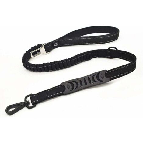 Anti-tear dog leash, car safety leash for small, medium and large dogs, durable reflective nylon (110cm, black)