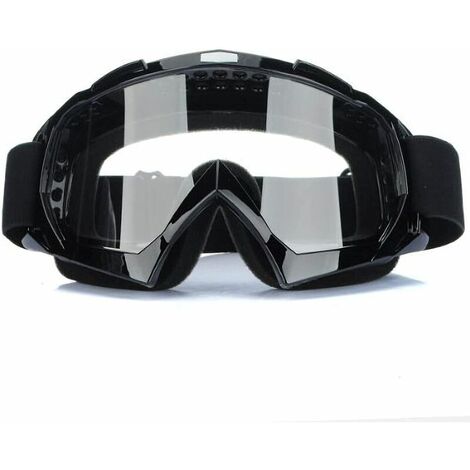 Anti-UV Brouillard, Lunettes Transparent Clair pour Moto Cross Goggle-Noir