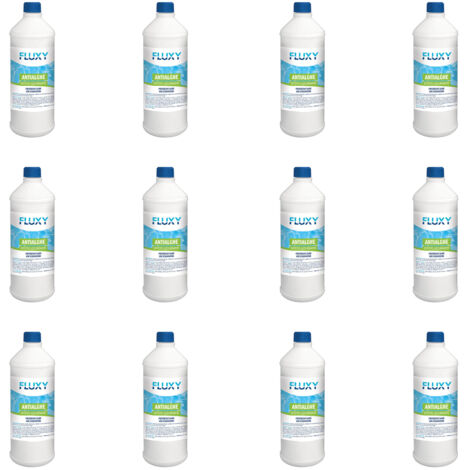 ANTIALGHE LIQUIDO X PISCINE UNIVERSALE AZZURRANTE 1KG NON SCHIUMOGENO 12PZ FLUXY