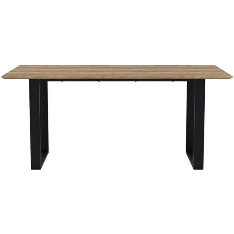 Antibes Dining Table - MDF/Metal - L180 x W90 x H76 cm - Russet/Black Matte
