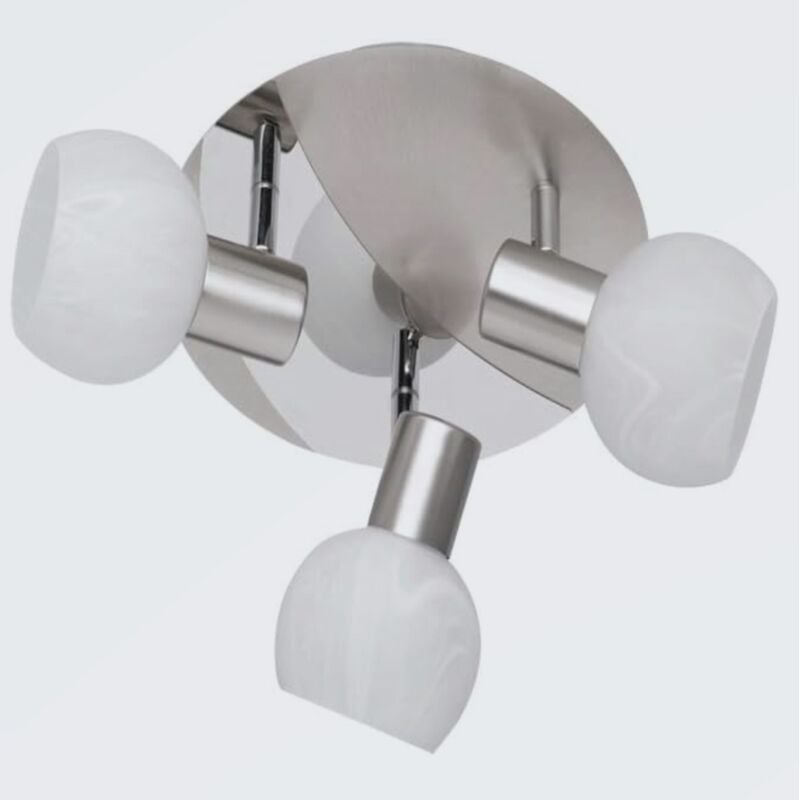 Leuchten - plafoniera antibes 3xE14 acciaio vetro satinato - Reality