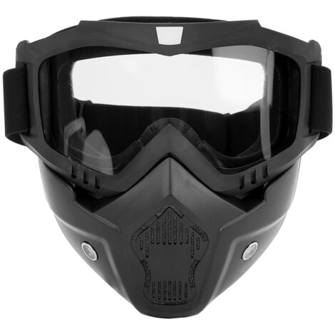 Antibeschlag- und stoßfeste Gesichtsmaske (Schwarz und Transparent)