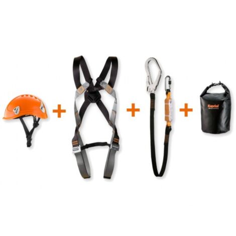 Anticaduta kit ponteggio, casco, imbragatura e fettuccia-cordino