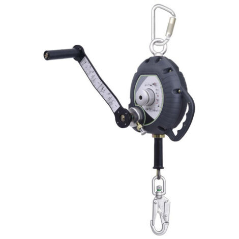 Anticaída retráctil de 10 o 20 m con torno de rescate integrado y resistencia 12 kN cable KALYPSO KRATOS SAFETY                                             20 m