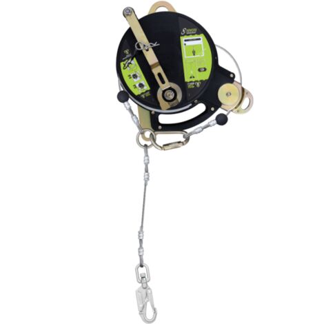 Anticaídas retráctil con doble cable de seguridad de acero inoxidable, lg 12 m T-LINE KRATOS SAFETY