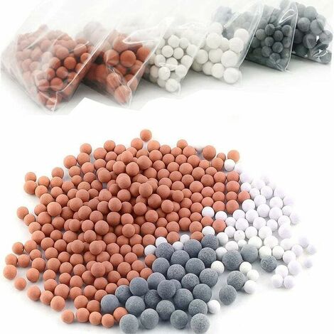Antical para ducha, perlas de iones negativos para cabezal de ducha (suavizante de agua, filtro de spa, 20 g de perlas grises, 100 g de perlas rojas, 20 g de perlas blancas) ——