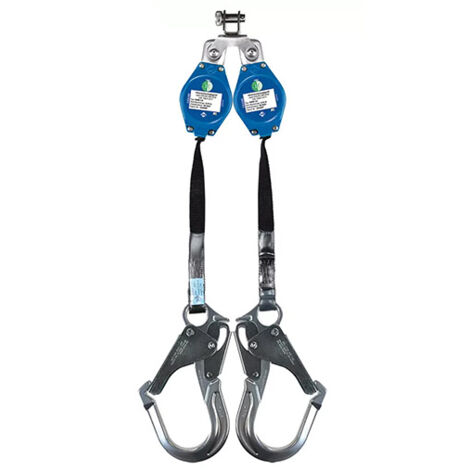 Antichute à rappel automatique à sangle double 1.8 m- Mousqueton grande ouverture - B0IK-A0158