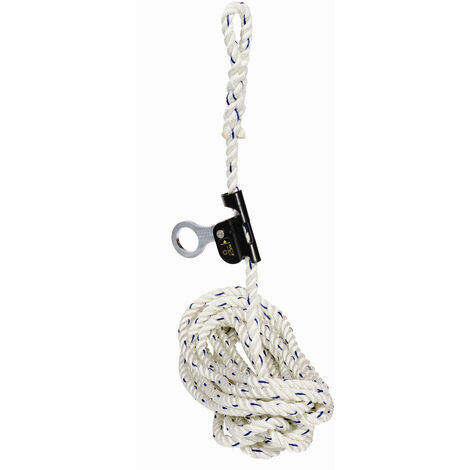 ANTICHUTE COULISSANT DELTA PLUS AVEC SUPPORT D'ASSURAGE EN CORDE TORONNEE - 10 M / Ø12MM - AN063/10