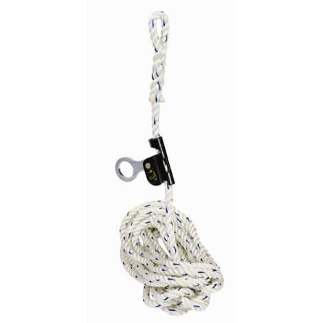 ANTICHUTE COULISSANT DELTA PLUS AVEC SUPPORT D'ASSURAGE EN CORDE TORONNEE -30 M / Ø12MM - AN063/30