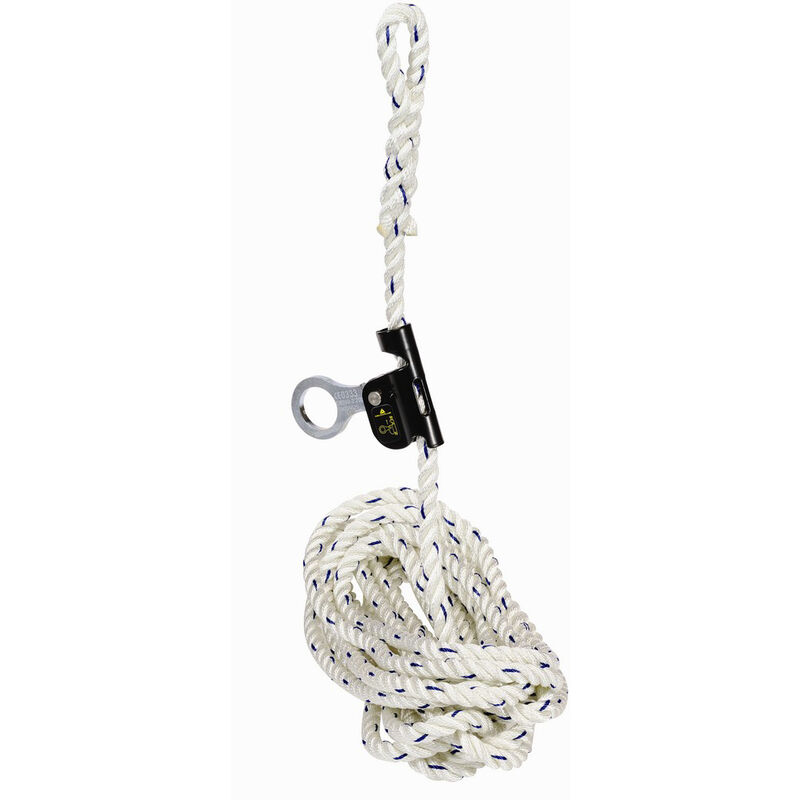 Antichute coulissant Delta Plus avec support d'assurage en corde toronnee - 10 m / Ø12MM - AN063/10