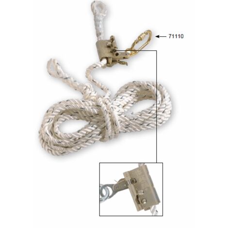 Antichute mobile stop corde 20m Toplock 71344 Blanc Unique - Blanc