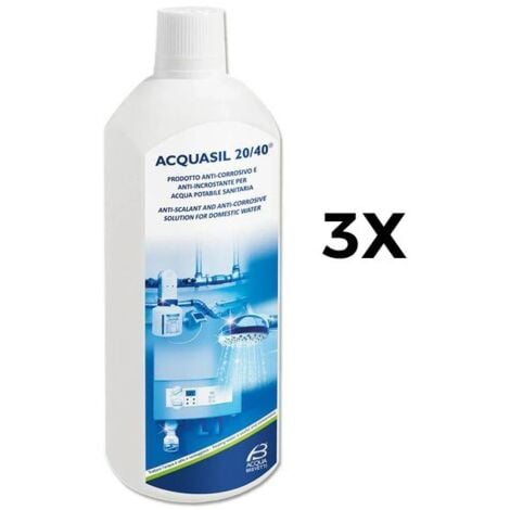 Anticorrosivo Antincrostante Acqua Brevetti AcquaSIL 20/40 Bottiglia 1 KG - PC002 - 3 Pezzi