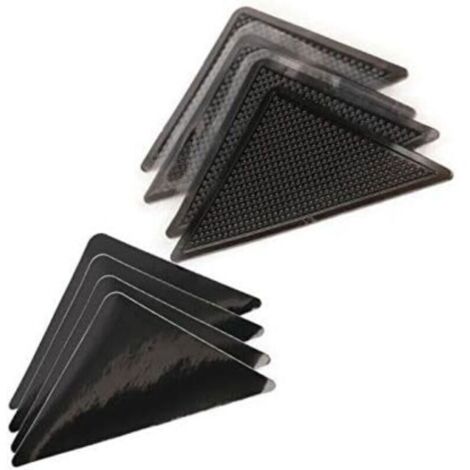 Antidérapant Tapis,Rug Grippers 8 Pcs Triangulaires Antidérapant pour Tapis,Anti Curling Carpet Grippers Coin,Lavable et Réutilisable Sticker Tapis Antidérapant pour Tous Les Sols Lisses