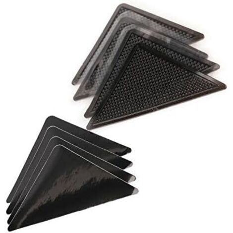 Antidérapant Tapis,Rug Grippers 8 Pcs Triangulaires Antidérapant pour Tapis,Anti Curling Carpet Grippers Coin,Lavable et Réutilisable Sticker Tapis Antidérapant pour Tous Les Sols Lisses