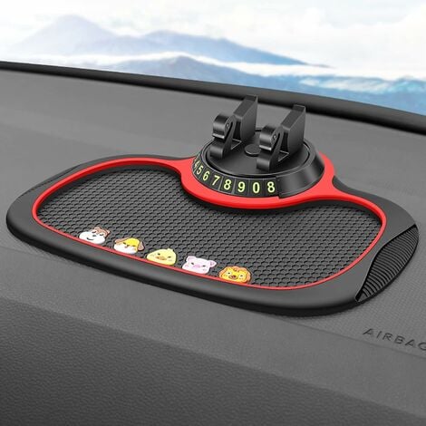 YUIT Antidérapant Voiture, Tapis Antidérapant pour Tableau De Bord De Voiture, Non Slip Dashboard Mat for Car with Phone Holder pour Téléphone Portable Appareils électroniques Lunettes (Dessin animé)