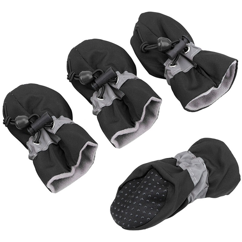 

Antideslizante perrito zapatos de suela 4pcs Zapatos del perro-suave con cordon ajustable impermeable perro Botas pata del animal domestico del