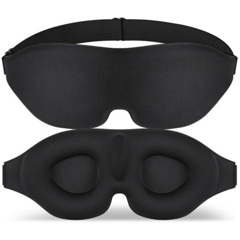 Antifaz nocturno innovador 2024 para hombres y mujeres, diseño que bloquea la luz para dormir, tomar siestas, meditar y viajar (Negro)
