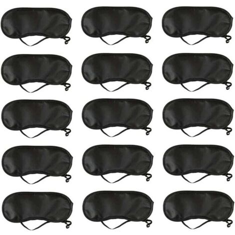 Antifaz suave para dormir con almohadilla nasal, color negro (paquete de 15)