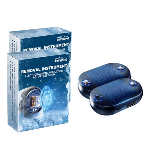 AMRINUGL Antifreeze Appareil de déneigement électromagnétique pour voiture, dégivreur électromagnétique de voiture, dégivreur de voiture portable, protection contre le gel, noir, 2 pièces