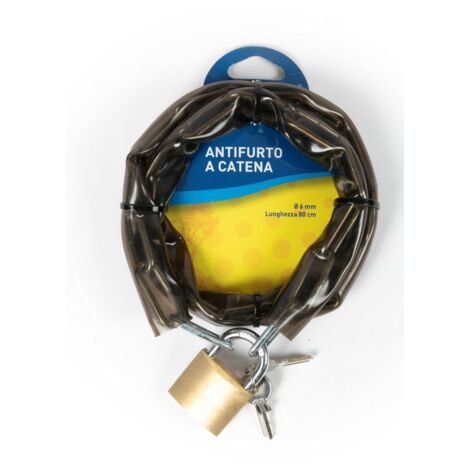 Antifurto a catena per bici 0,6x80cm con serratura antiscasso