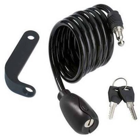 ANTIFURTO FUNE A SPIRALE BICI-MOTO 2010 ILSA • ACCIAIO MM 6 CM 100 + SUPPORTO