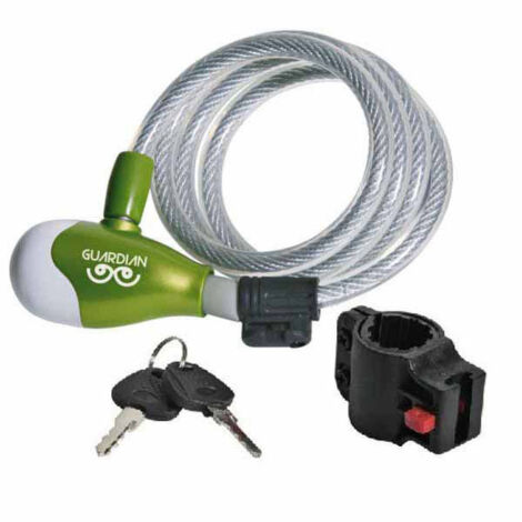 ANTIFURTO FUNE A SPIRALE BICI-MOTO 87322/10 ILSA • ACCIAIO MM 8 CM 120 + SUPPORTO AUTOMATICO