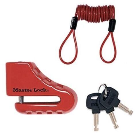 Antifurto Moto Master Lock 8303EURDPS - Blocco Disco Rosso 80mm