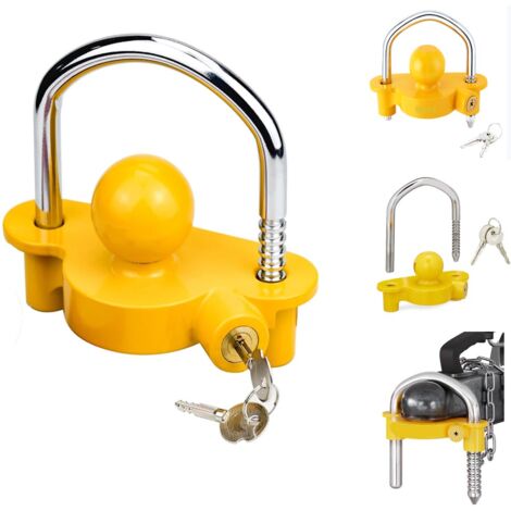 Antifurto Rimorchio Lucchetto per Traino Caravan Universale Gancio a Sfera 2 Key