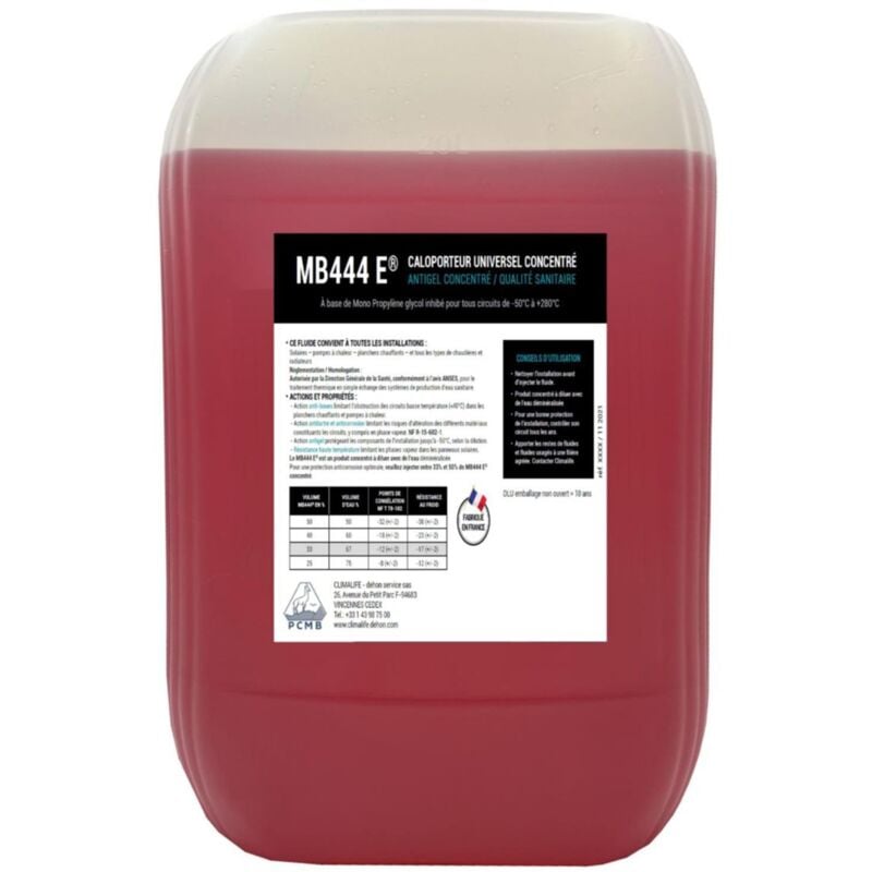 Fluide antigel glycol concentré Energie solaire et chauffage