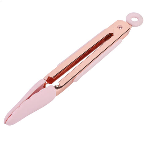 Antihaftbeschichtete Grillzange aus Edelstahl mit Aufhängeloch (Pink)
